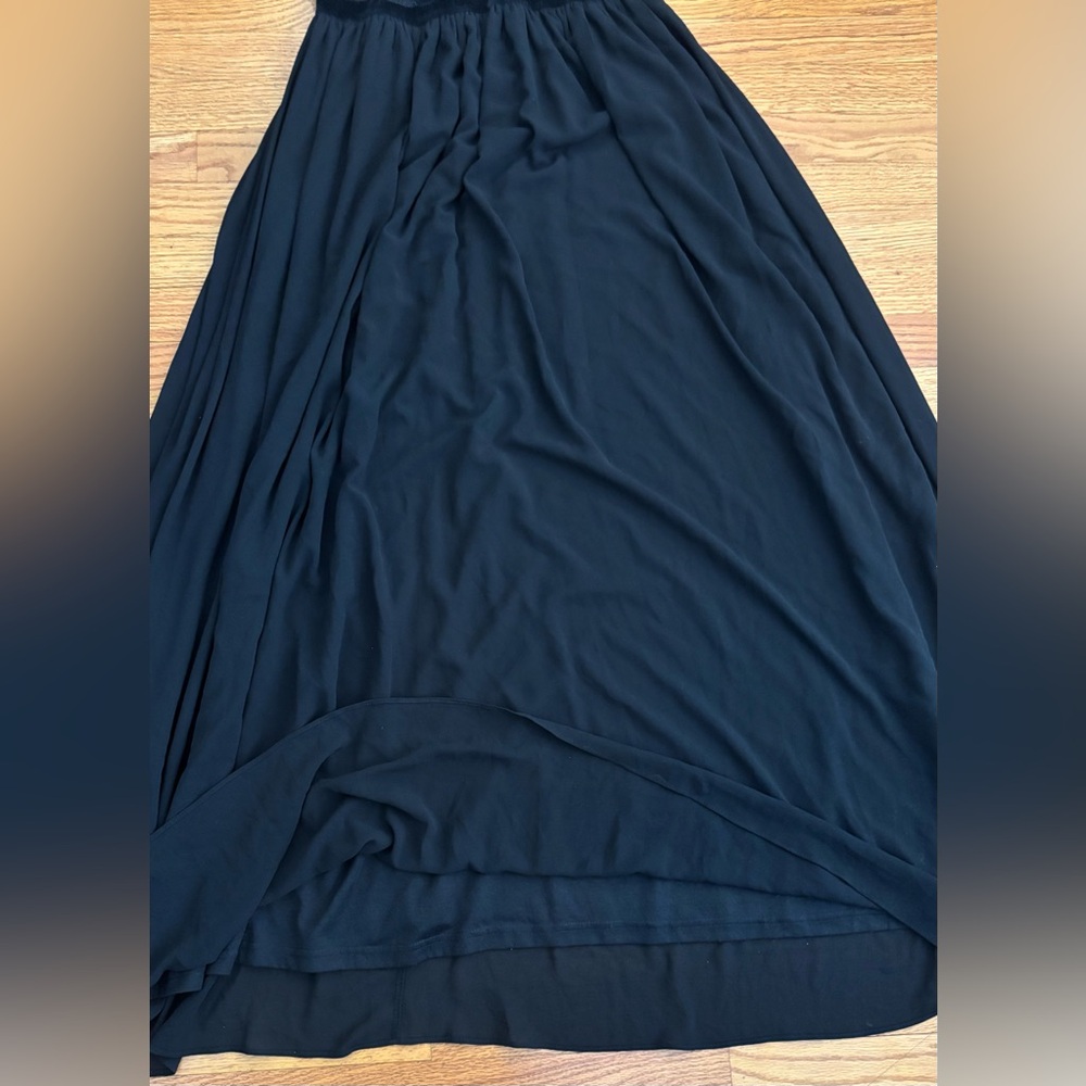 Miusol Dress Women’s Medium Black Lace/Suede Top Lined Maxi Evening Formal New - Picture 8 of 12